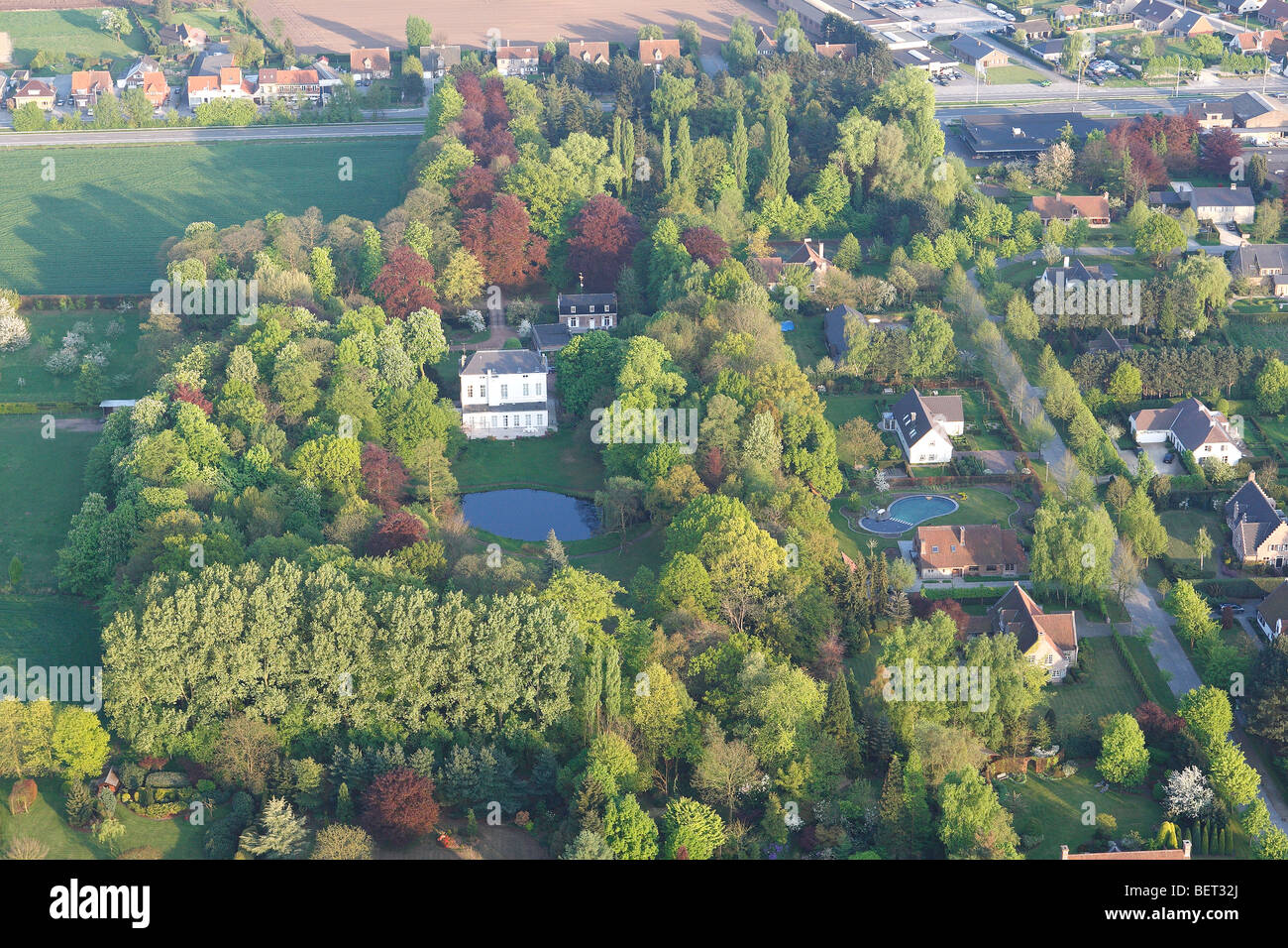 Aerial village ribbon development hi-res stock photography and images ...
