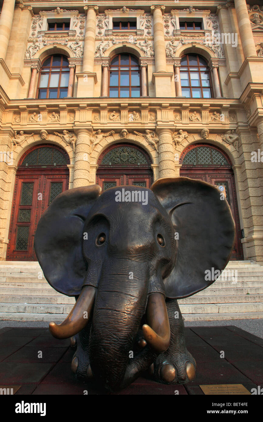 Austria, Vienna, Museum of Natural History, elephant statue Stock Photo