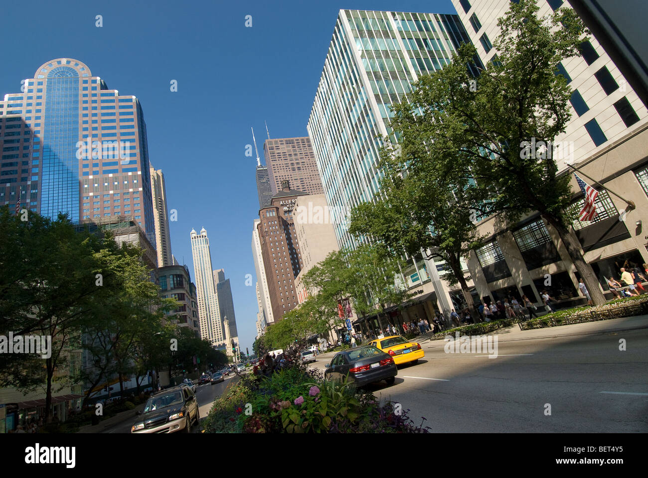The Magnificent Mile, the northern part of Michigan Avenue, Chicago, Illinois, USA Stock Photo