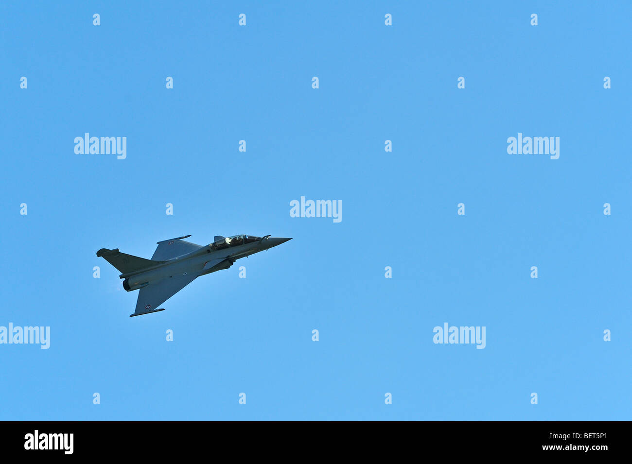 Jet fighter plane Dassault Rafale at the airshow at Koksijde, Belgium Stock Photo