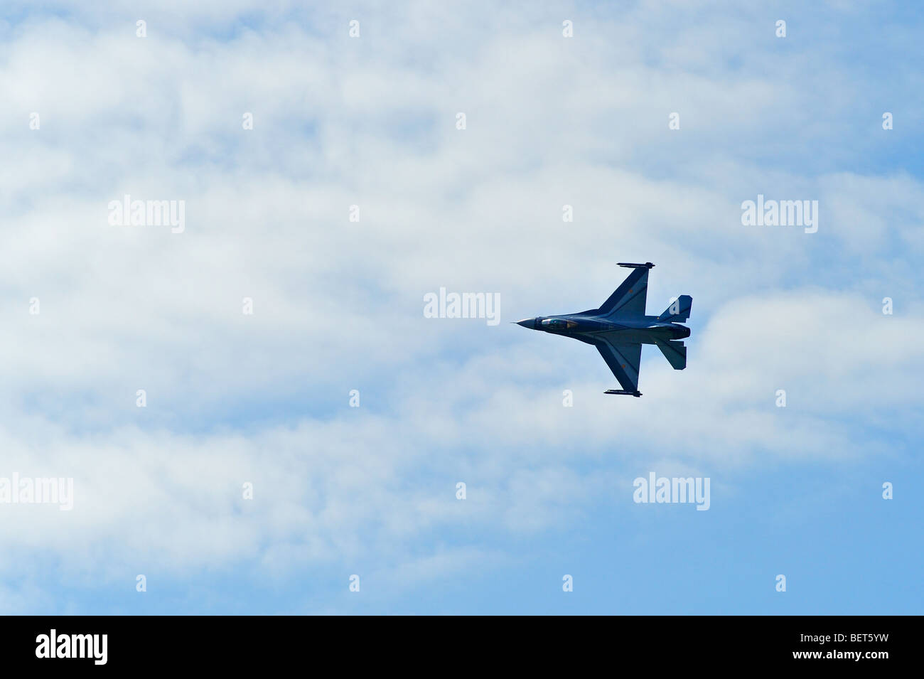 Jet fighter plane F-16 at the airshow at Koksijde, Belgium Stock Photo