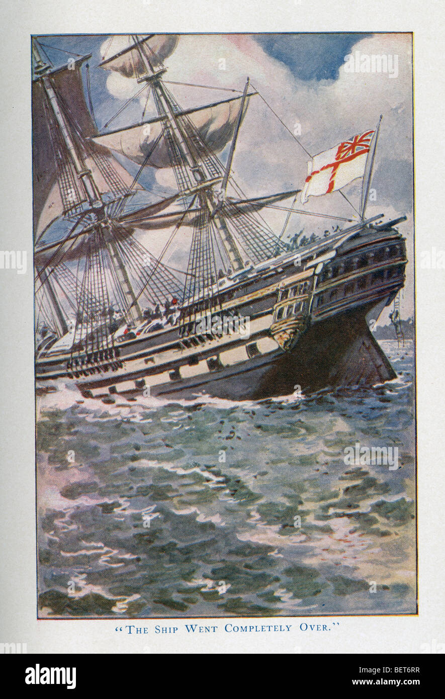 100 year old book picture 'The ship went completely over' Stock Photo
