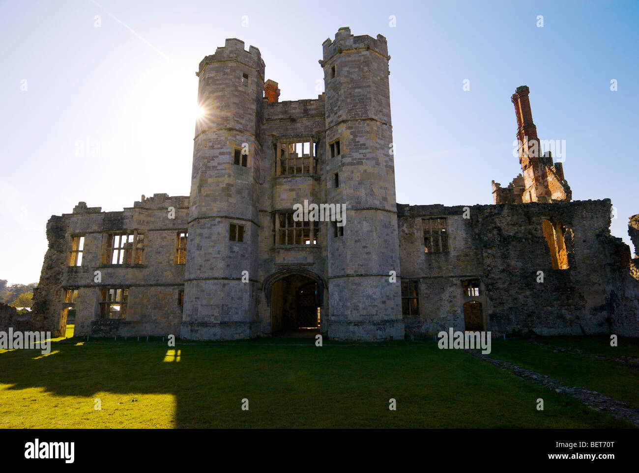 The ruins of Titchfield Abbey near Fareham in Hampshire UK. A  ruined mansion built in medieval Abbey ruins Stock Photo