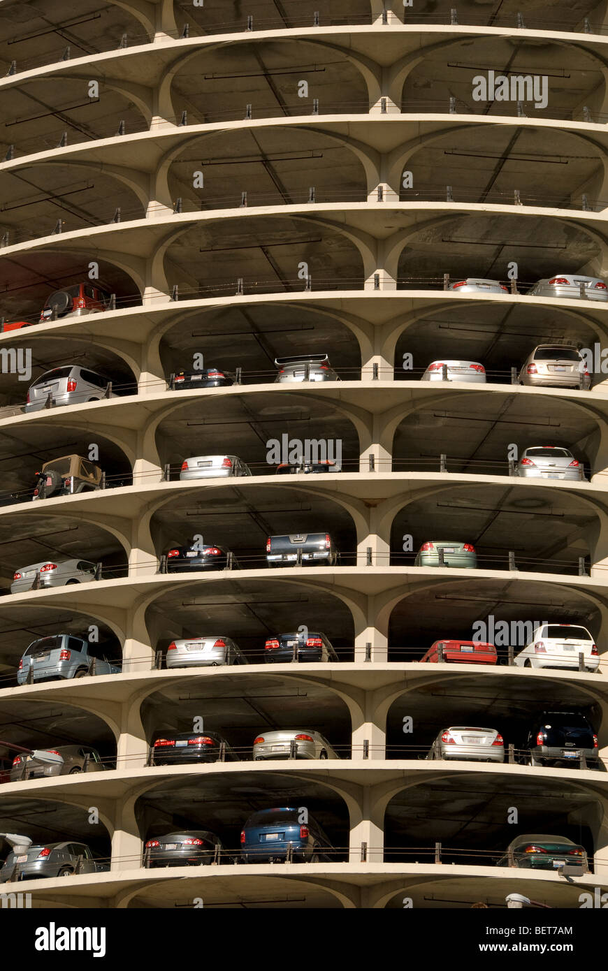 Detail of garage level of Marina City tower in Chicago, Ilinois, USA Stock Photo