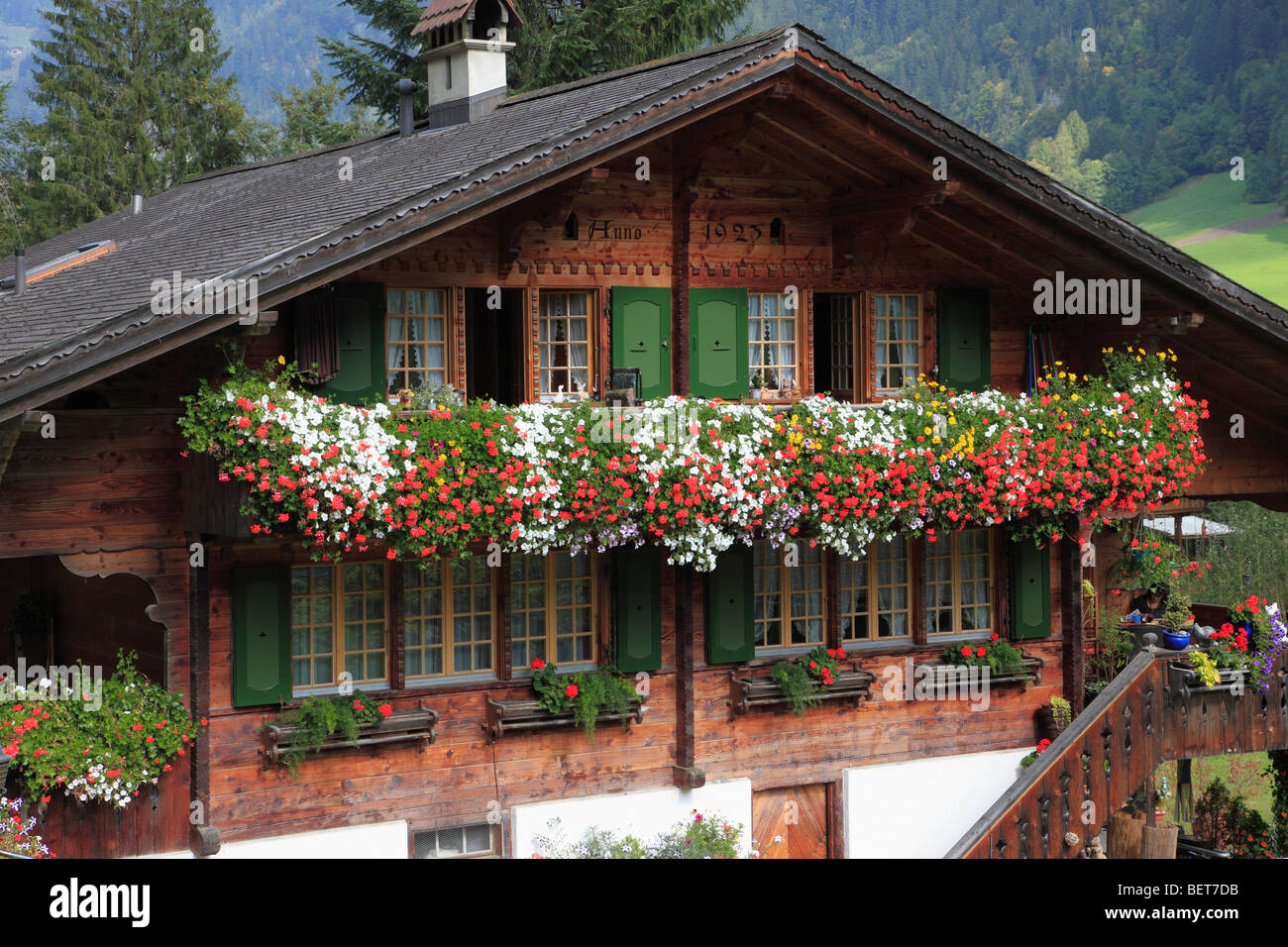 Switzerland, Alps, Bernese Oberland, Lauterbrunnen, rural house Stock