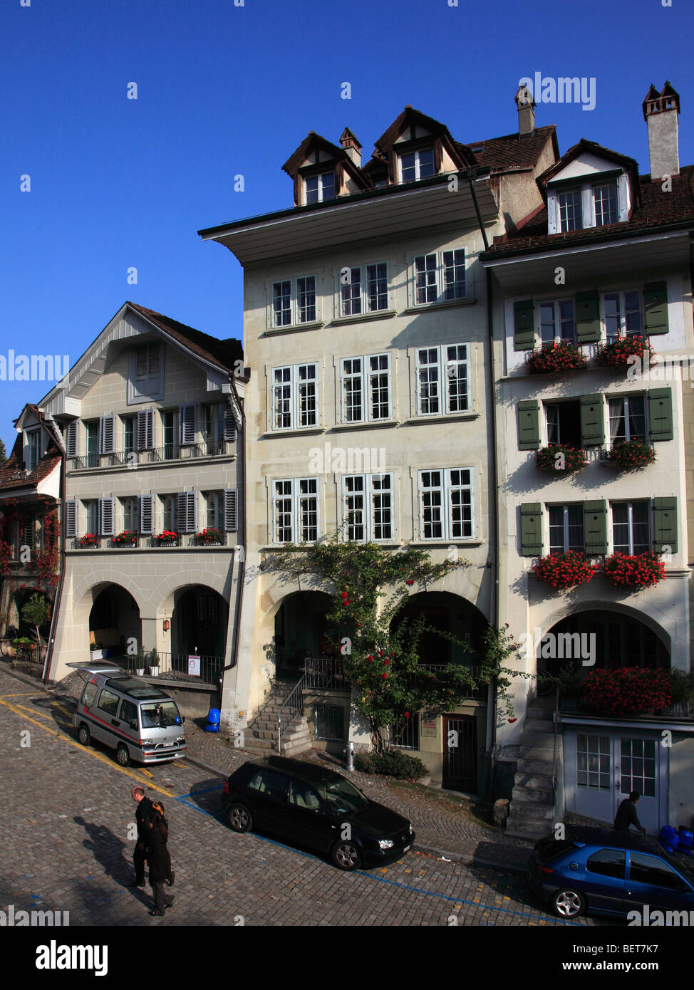 Switzerland, Berne, old town street scene Stock Photo Alamy