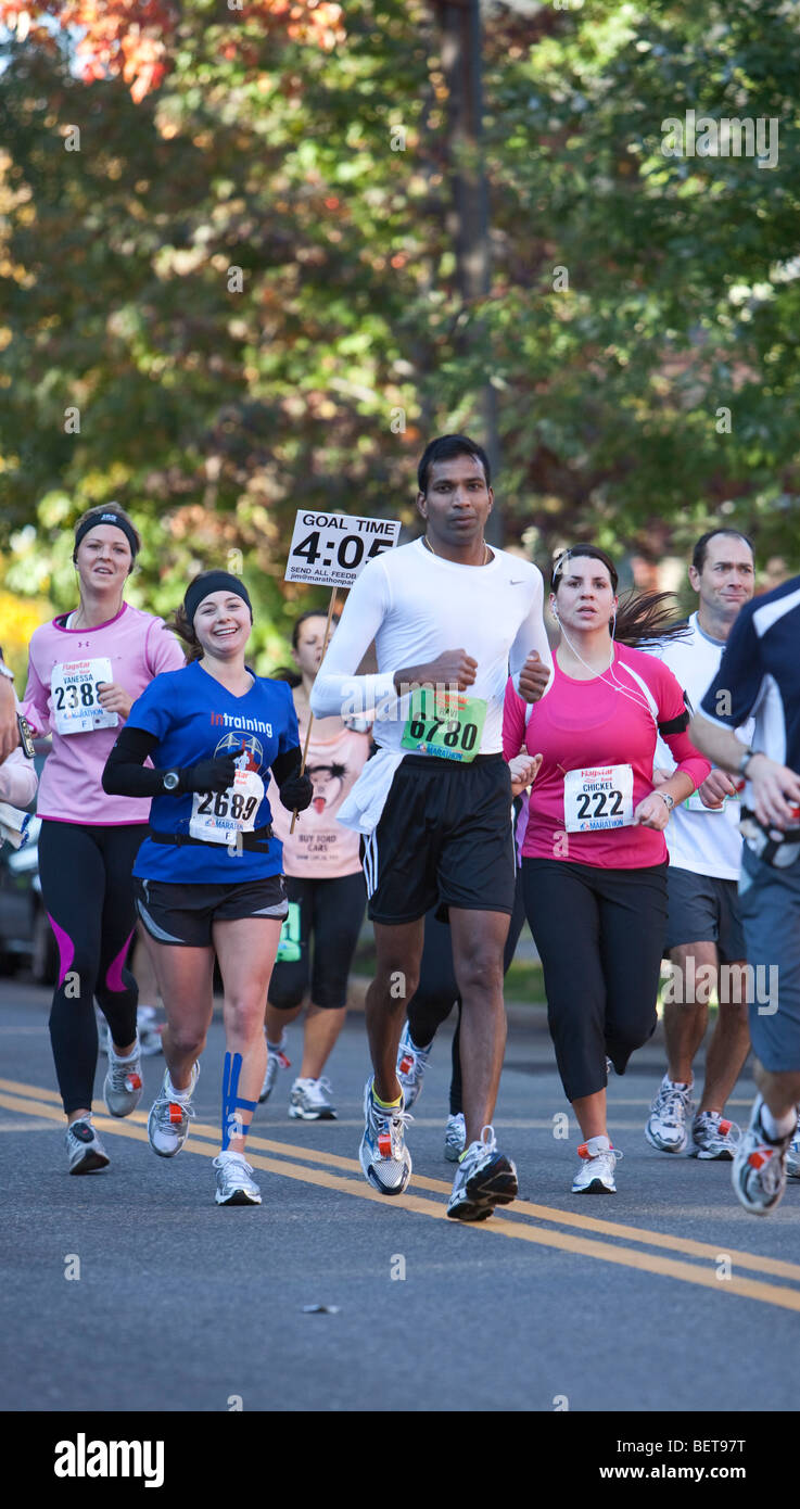 Detroit, Michigan Runners in the Detroit International Marathon Stock