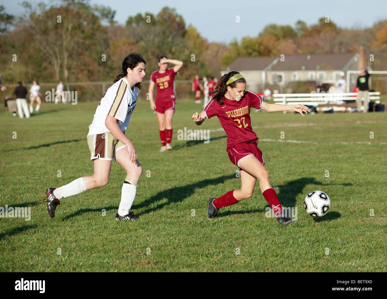 Teenage Girls Playing High School Soccer Football Stock Photo Alamy Teenage Girls Playing High School Soccer Football Stock Photo Alamy