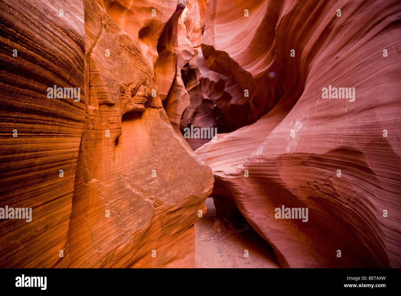 Curved multicolored, canyon walls in 