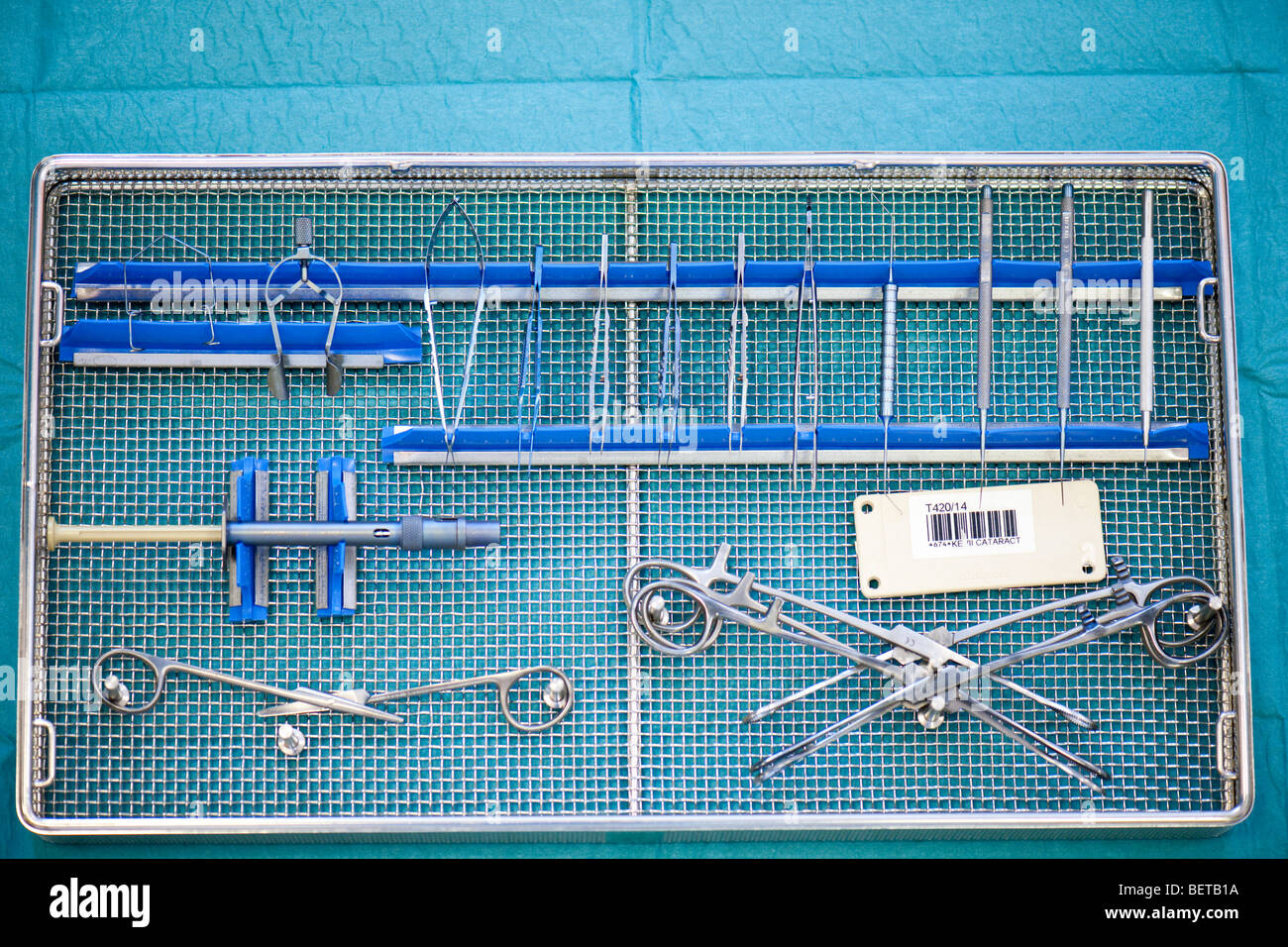 Surgical instrument tray for cataract eye surgery Stock Photo Alamy
