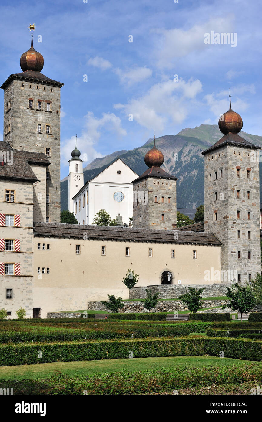 The Stockalper Palace / Stockalperpalast, castle at Brig / Brig-Glis in the Swiss Alps, Valais / Wallis, Switzerland Stock Photo