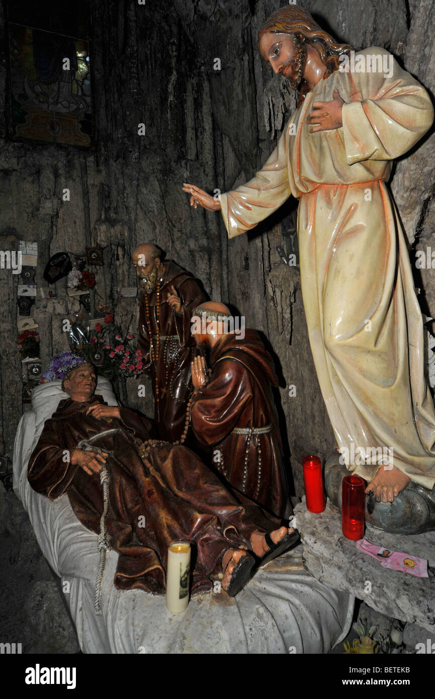 Interior of the Grotto of St Anthony of Padua / Saint-Antoine de Padoue, Crupet, Namur, Belgian Ardennes, Belgium Stock Photo