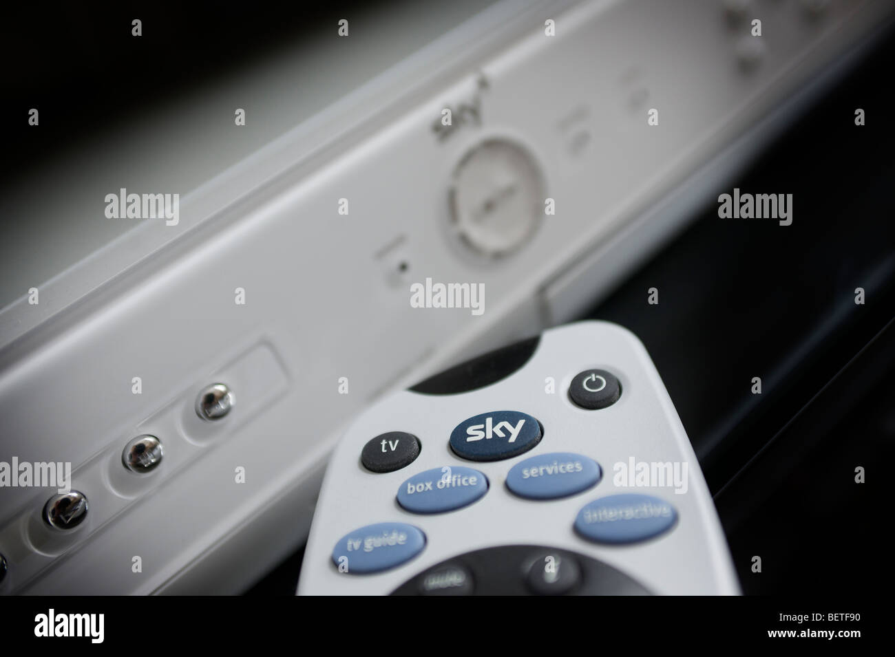 Sky Plus Box and Remote Sky + Stock Photo Alamy