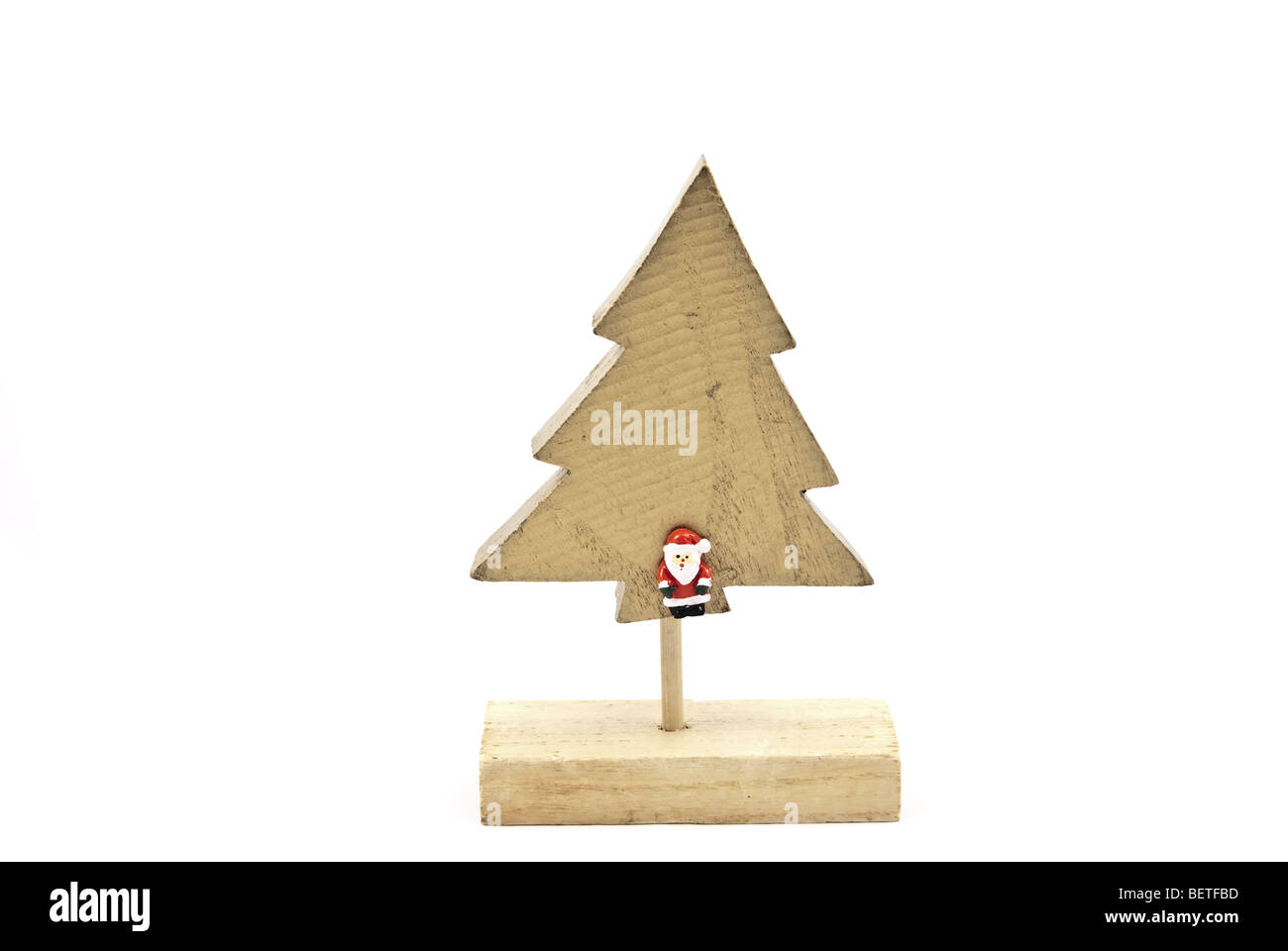 christmas tree with small santa claus Stock Photo