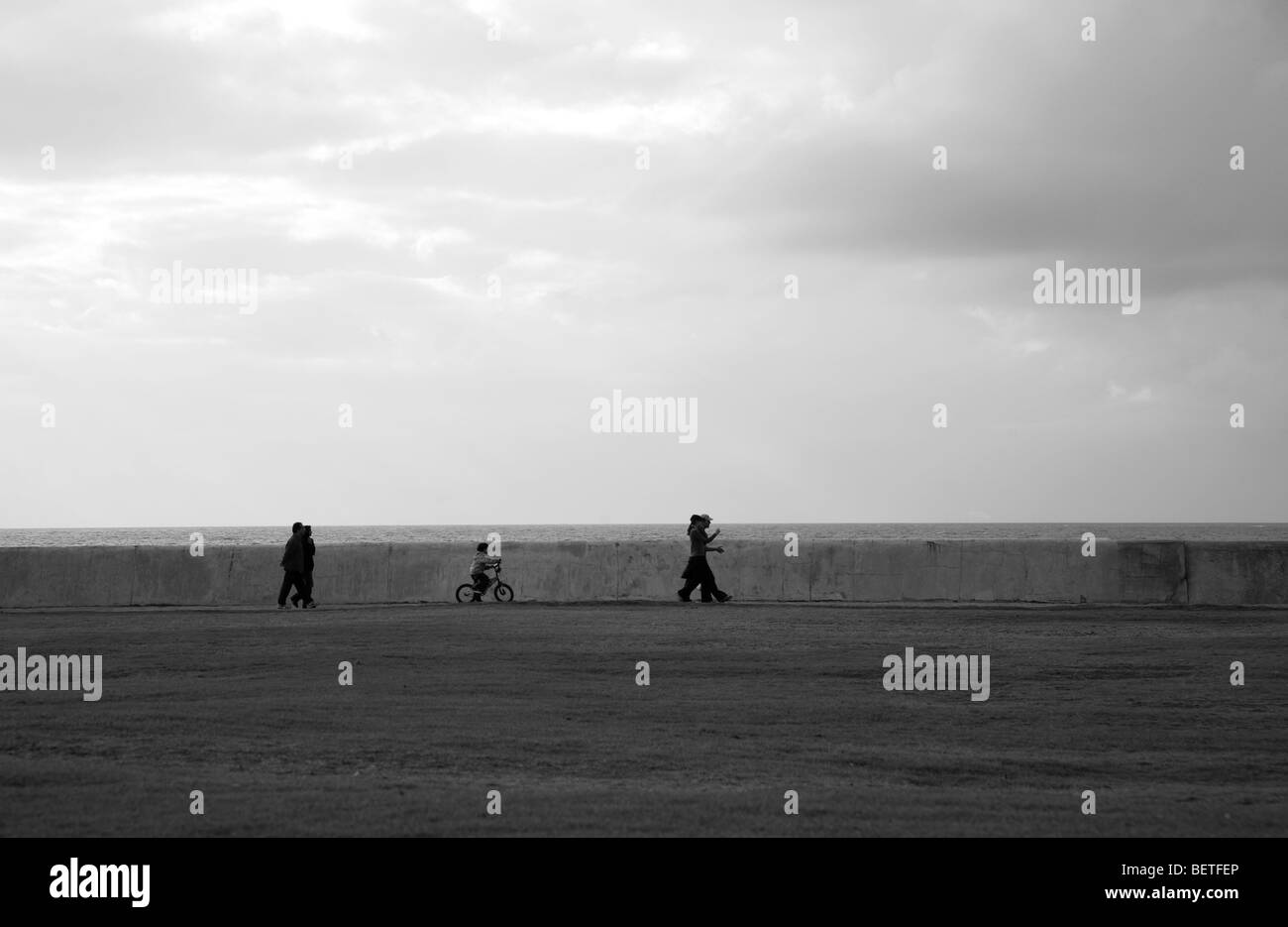 Seafront promenade view Black and White Stock Photos & Images - Alamy