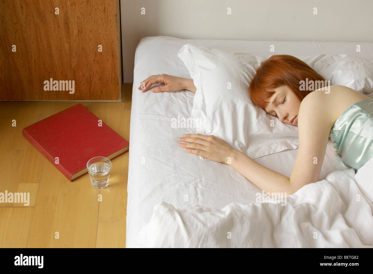 woman asleep in bed Stock Photo Alamy