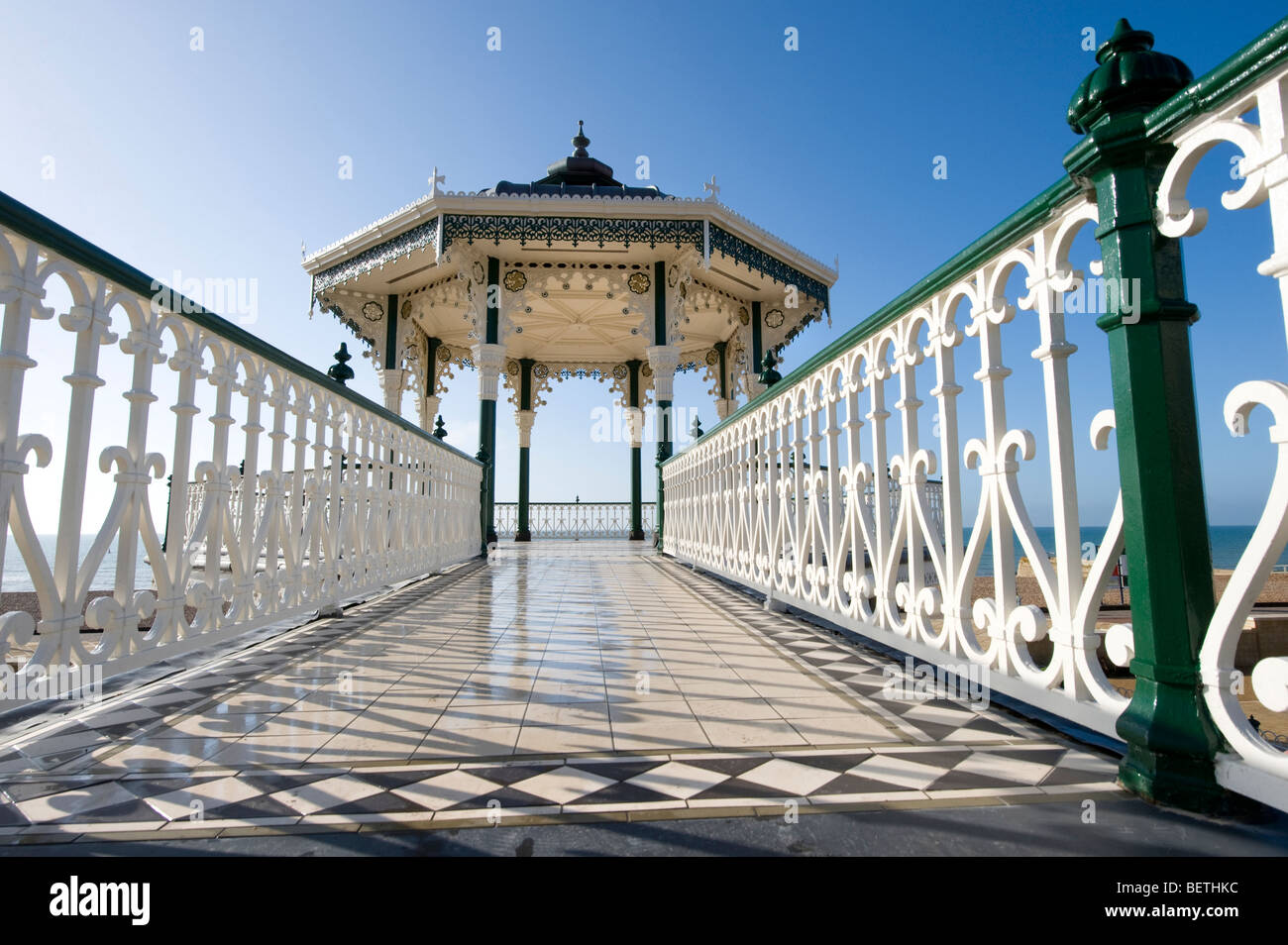 The newly restored bandstand on Hove seafront in East Sussex, UK. Picture Jim Holden. Stock Photo