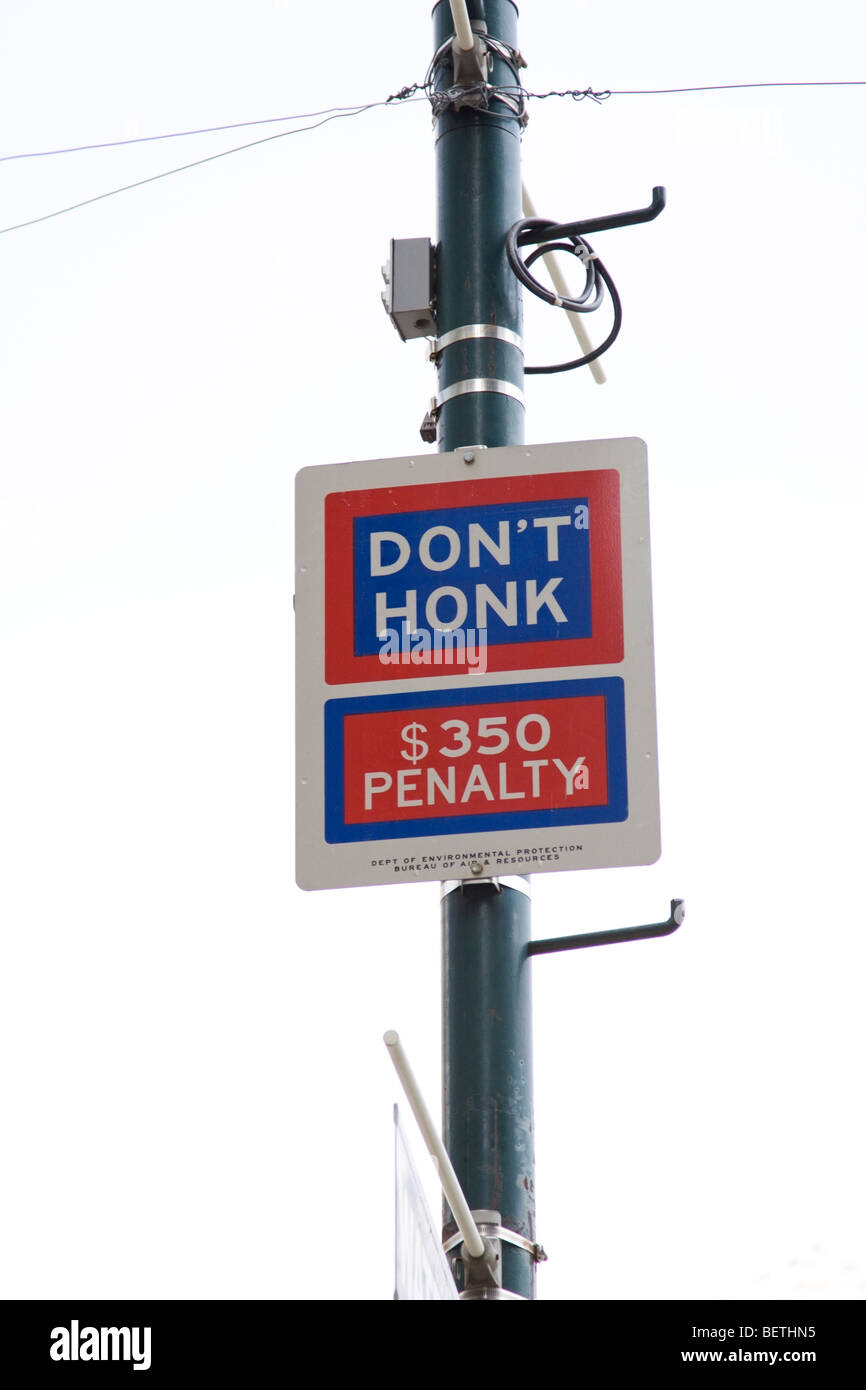 Road sign in New York City, USA Stock Photo