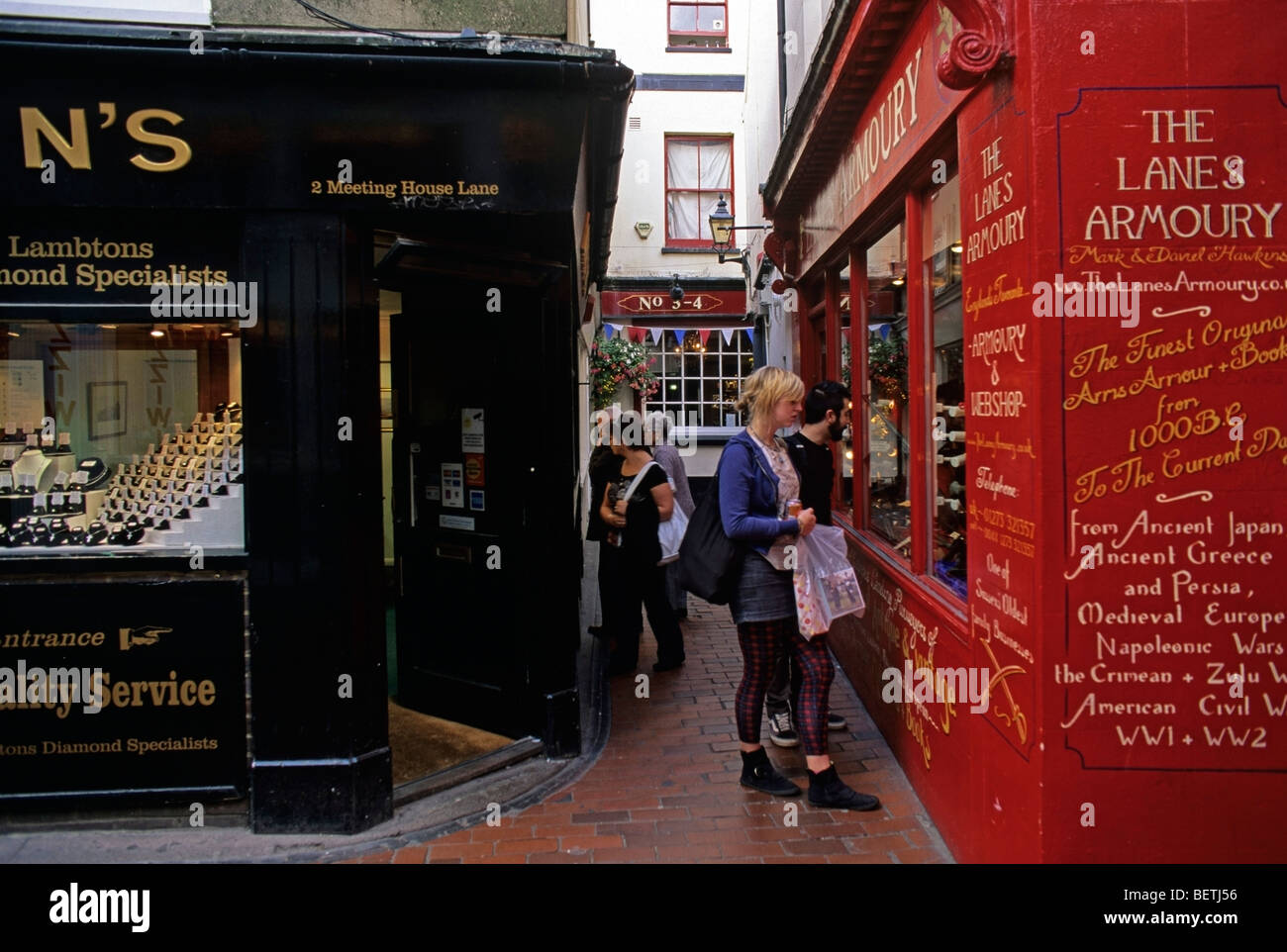 Specialist shops in narrow alleys near the Brighton Seafront Stock Photo