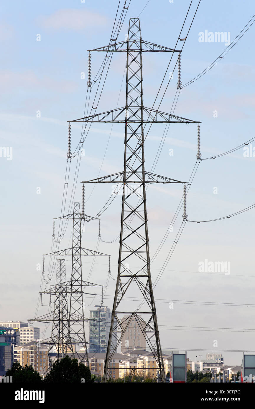 Inner city electricity pylons. London. Britain. UK Stock Photo Alamy