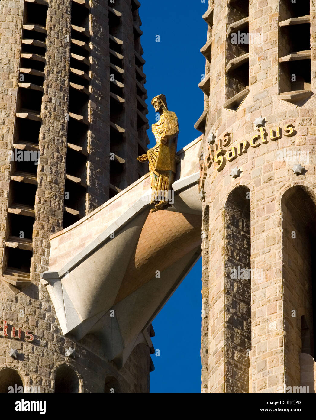 View of the west facade of the Sagrada Família. Stock Photo