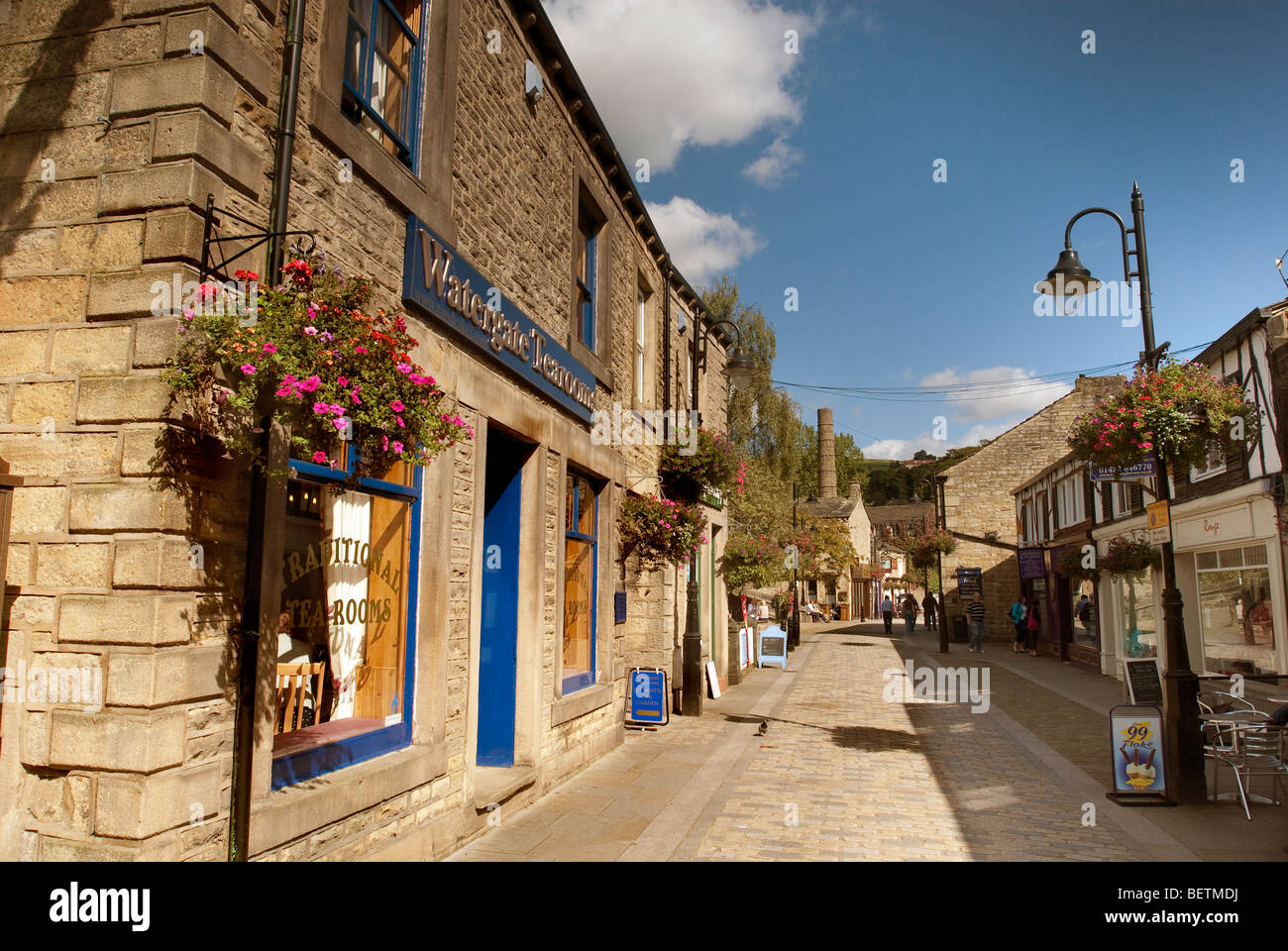 The Yorkshire town of Hebden Bridge on the River Hebden Stock Photo Alamy