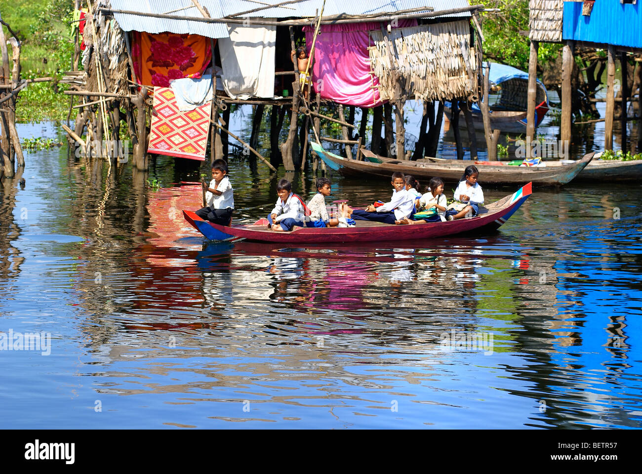 Life on The Tonla Sap Lake, between Battambang and Siem Reap. Cambodia ...