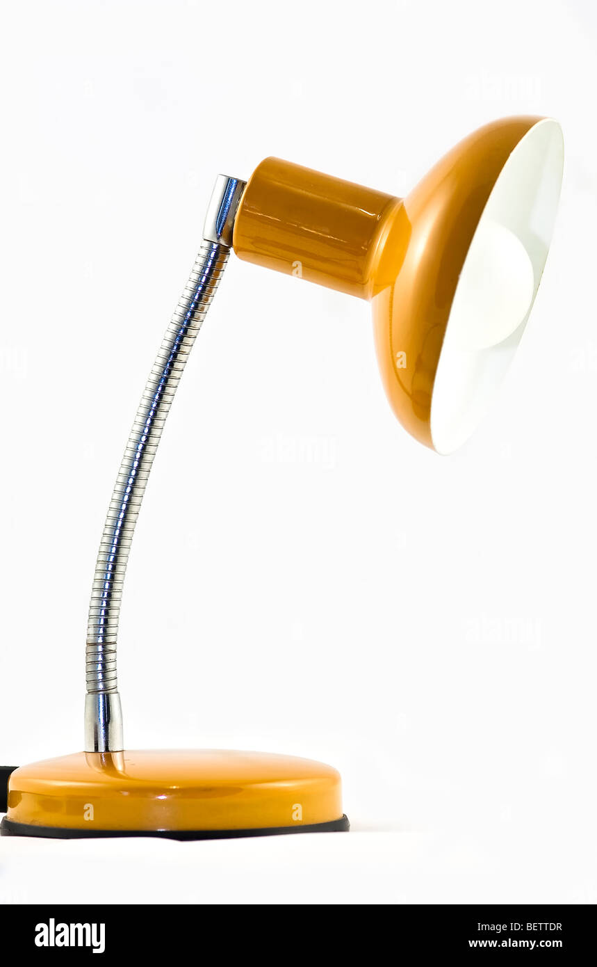table lamp desk light bajour red yellow Stock Photo