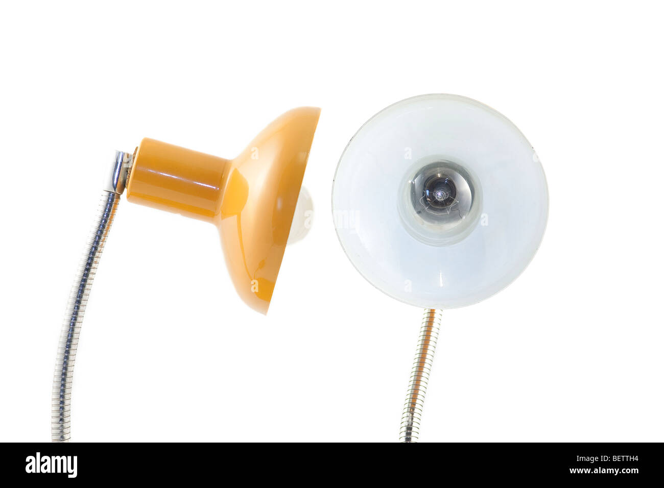 table lamp desk light bajour red yellow Stock Photo