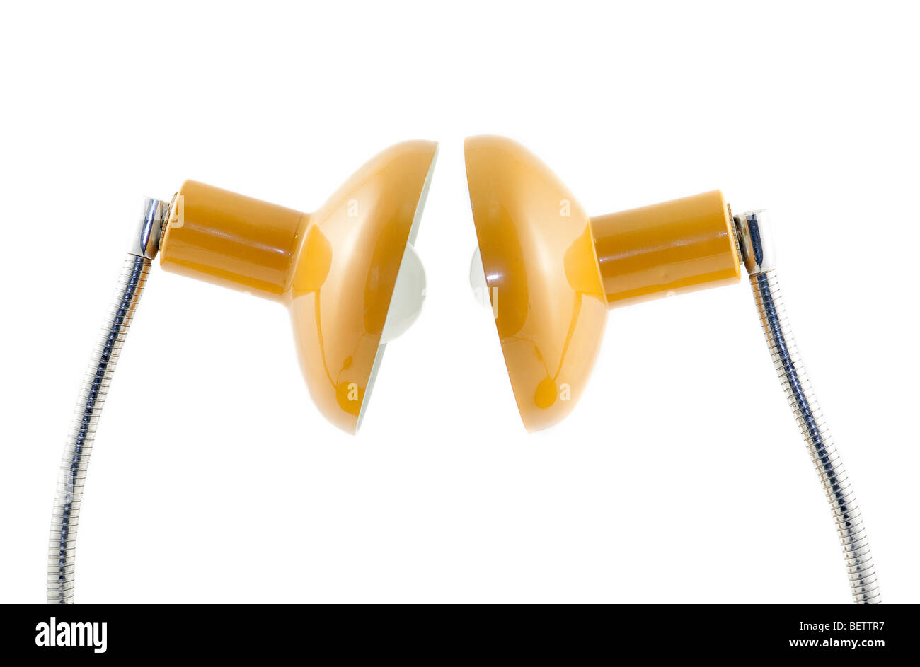table lamp desk light bajour red yellow Stock Photo