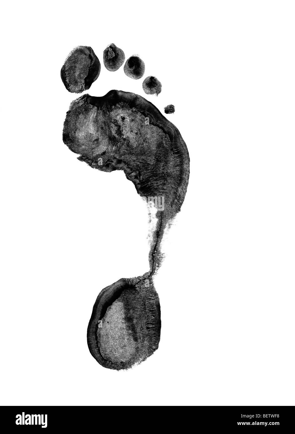 Detail of the human track - foot print Stock Photo