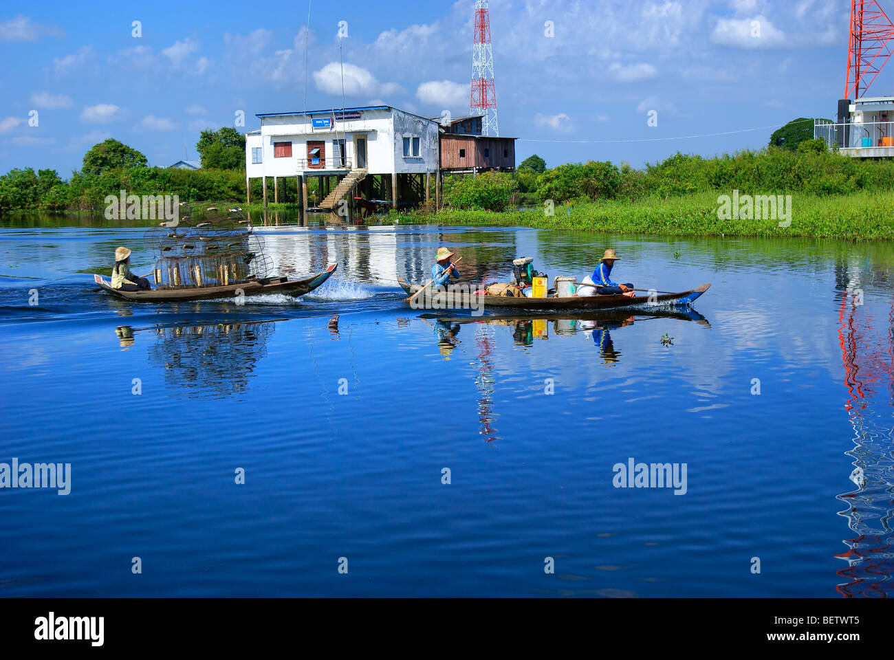 Life on The Tonla Sap Lake, between Battambang and Siem Reap. Cambodia ...