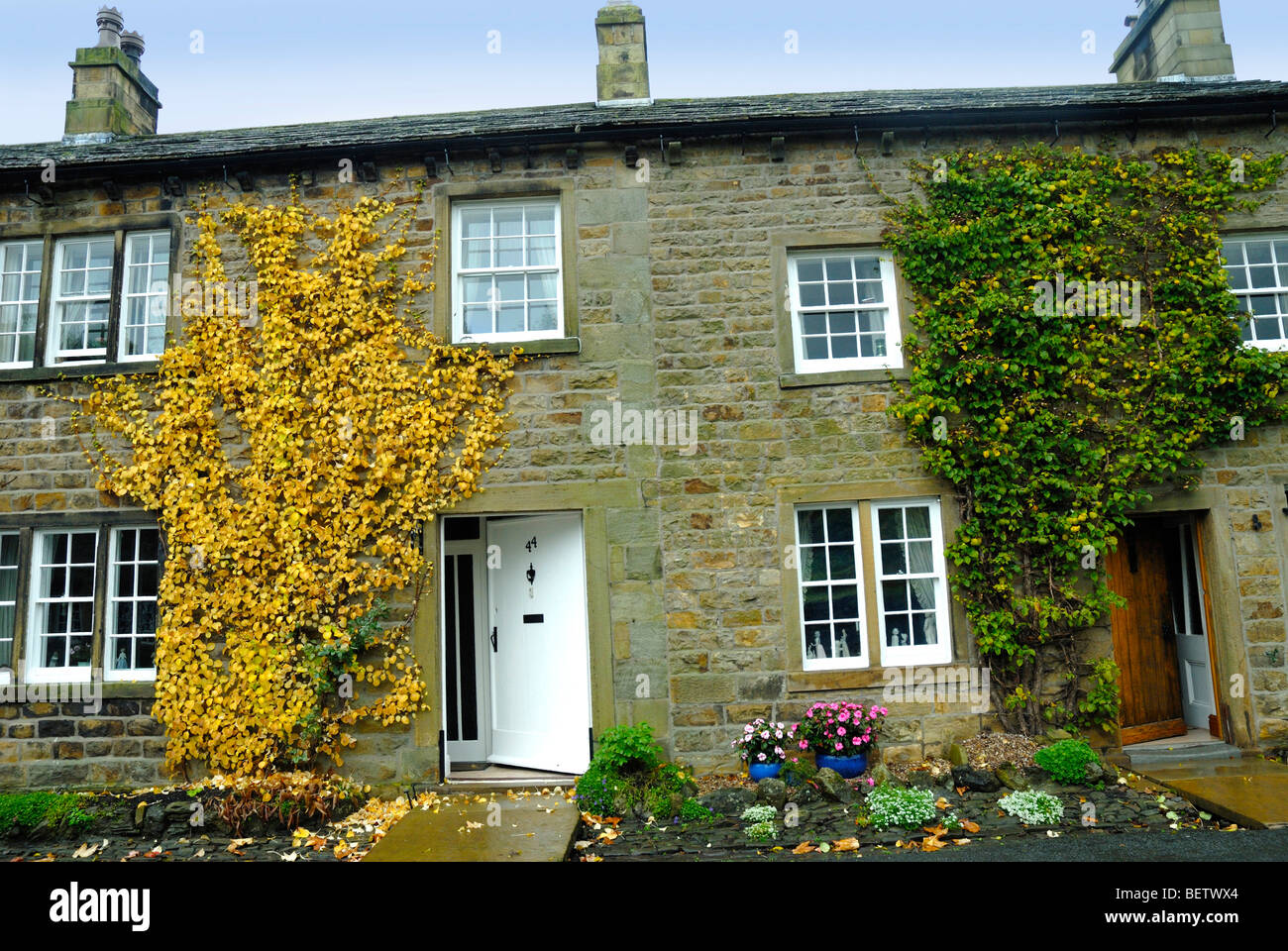 Typical Cottages In Downham In The Ribble Valley In Lancashire