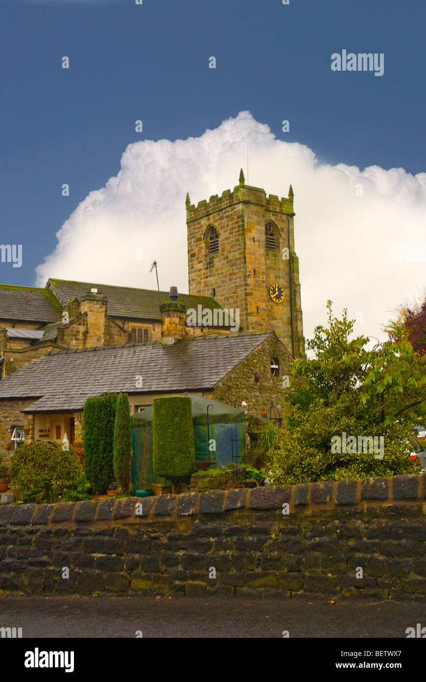 Typical Cottages in Waddington in the Ribble Valley in  Lancashire England Stock Photo