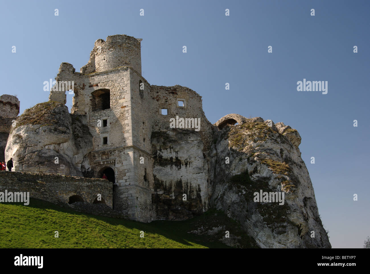 Ruins of castle from middle ages Ogrodzieniec, Poland Stock Photo