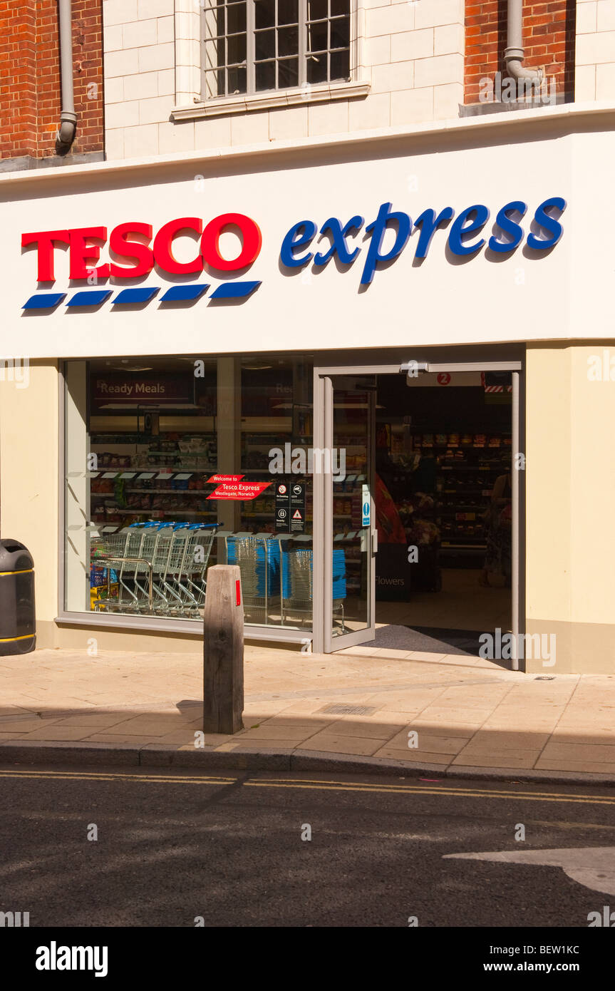 The Tesco express shop store in Norwich,Norfolk,Uk Stock Photo
