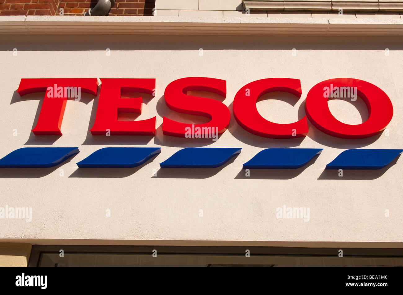 The Tesco sign logo in Norwich,Norfolk,Uk Stock Photo Alamy