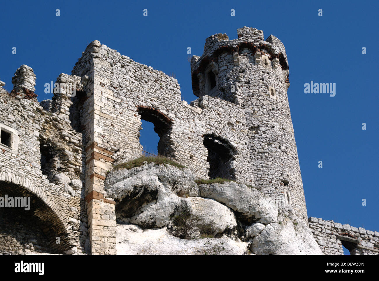 Ruins of castle from middle ages Ogrodzieniec, Poland Stock Photo