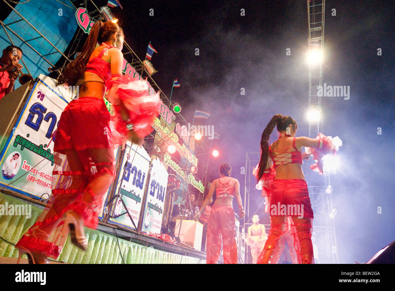 Beautiful Thai womans dancing for happy new year party in Sukhothay, Thailand Stock Photo