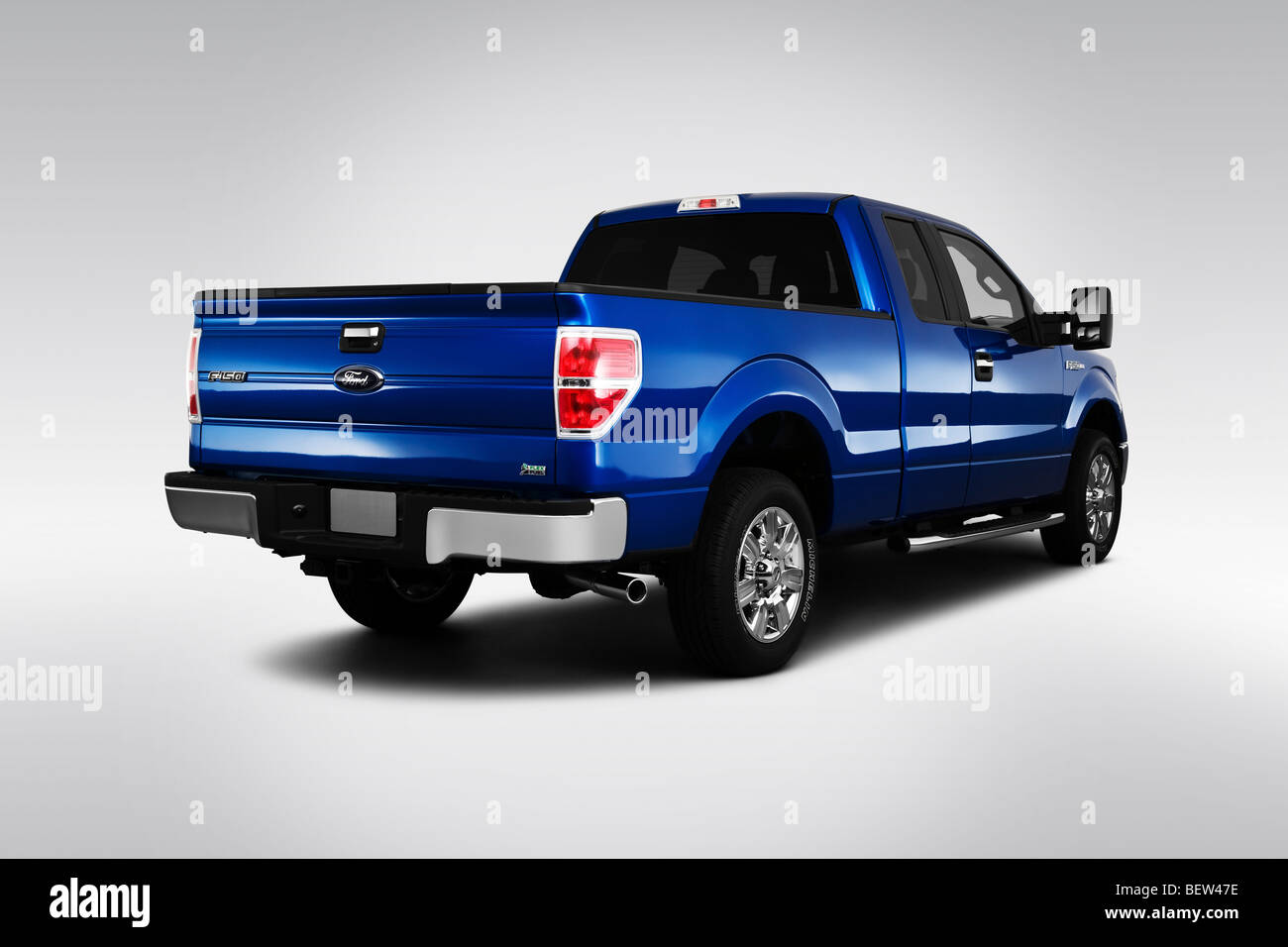 2010 Ford F-150 XLT in Blue - Rear angle view Stock Photo