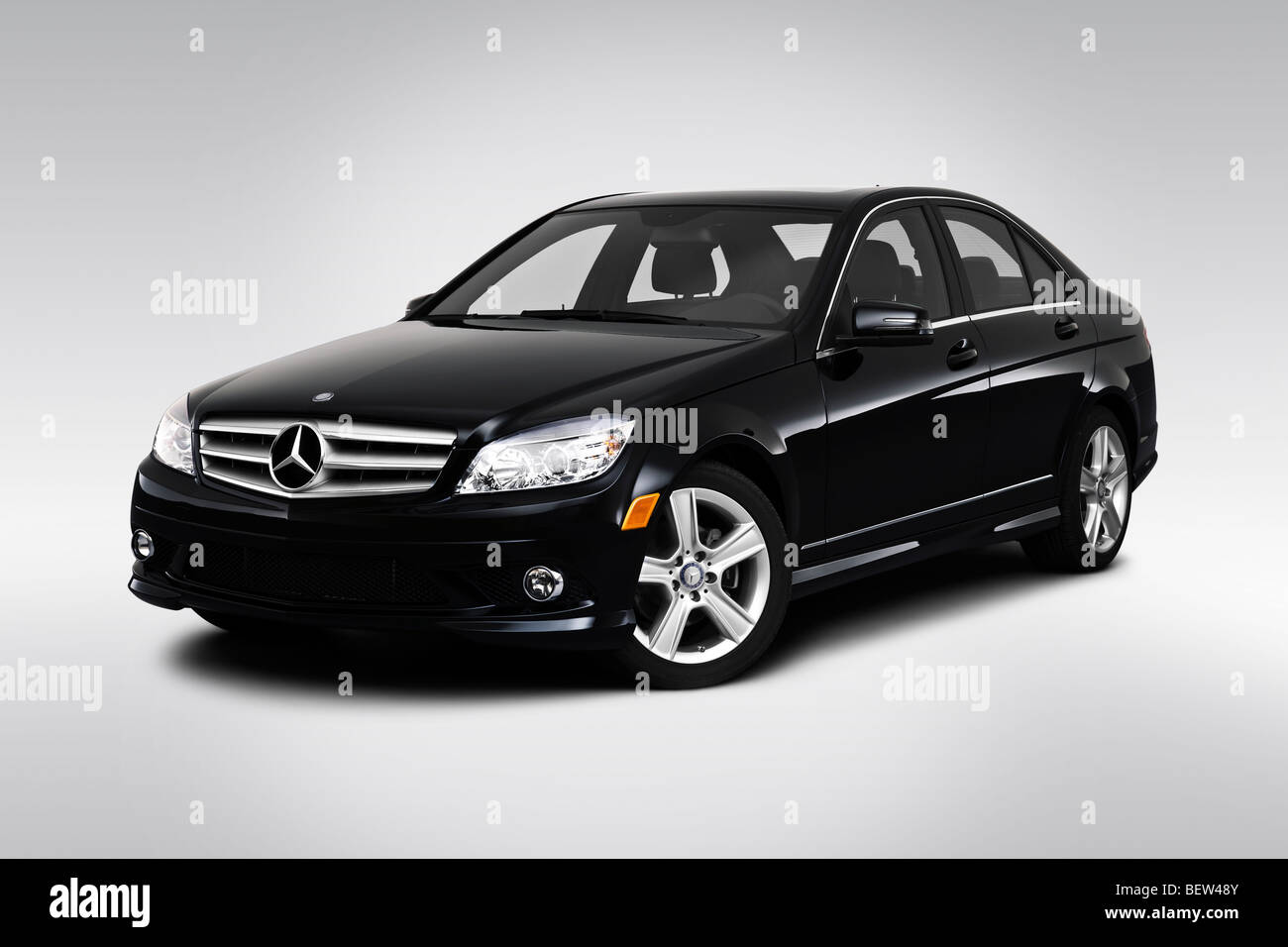 2010 Mercedes-Benz C-Class C300 in Black - Front angle view Stock Photo ...