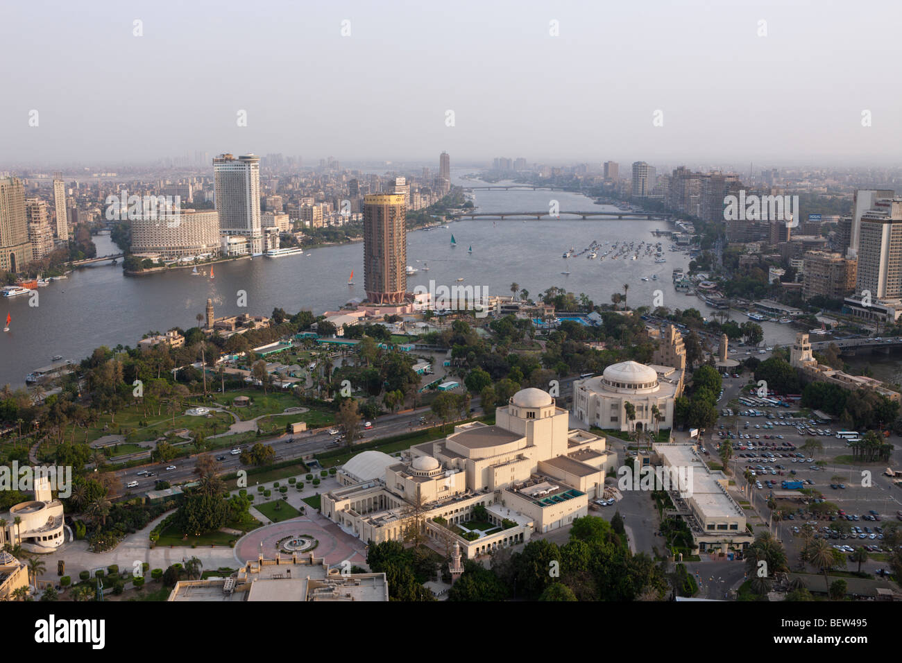 View from Cario Tower at Cairo and Nile, Cairo, Egypt Stock Photo