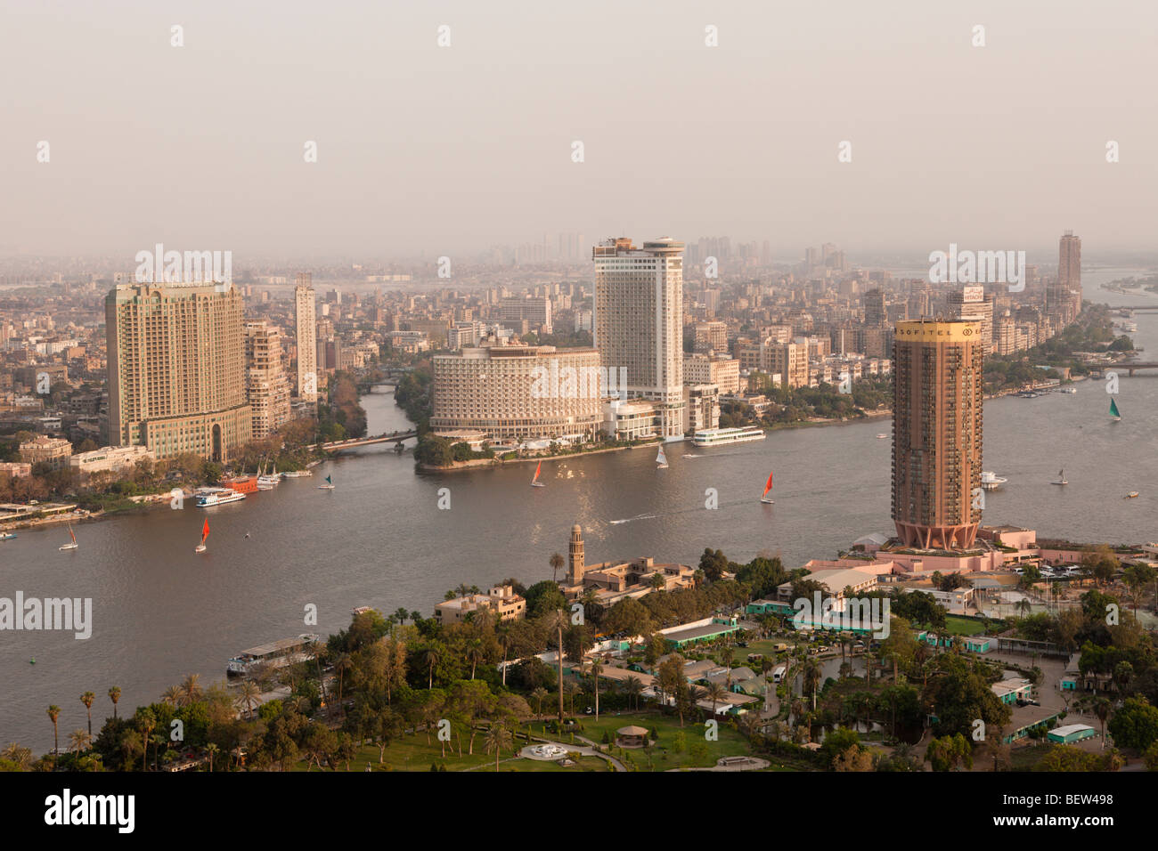 View from Cario Tower at Cairo and Nile, Cairo, Egypt Stock Photo