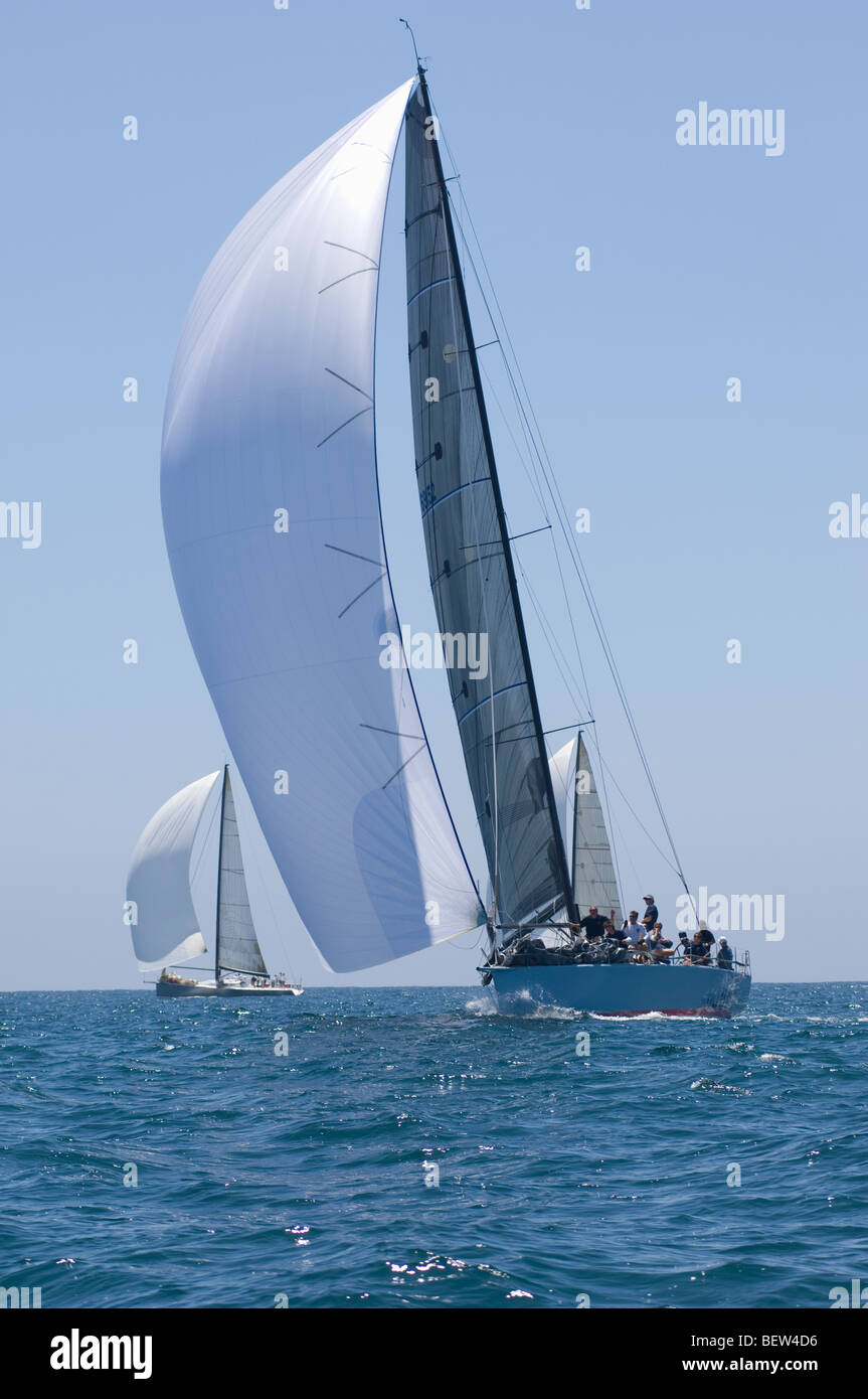 Yachts compete in team sailing event, California Stock Photo Alamy