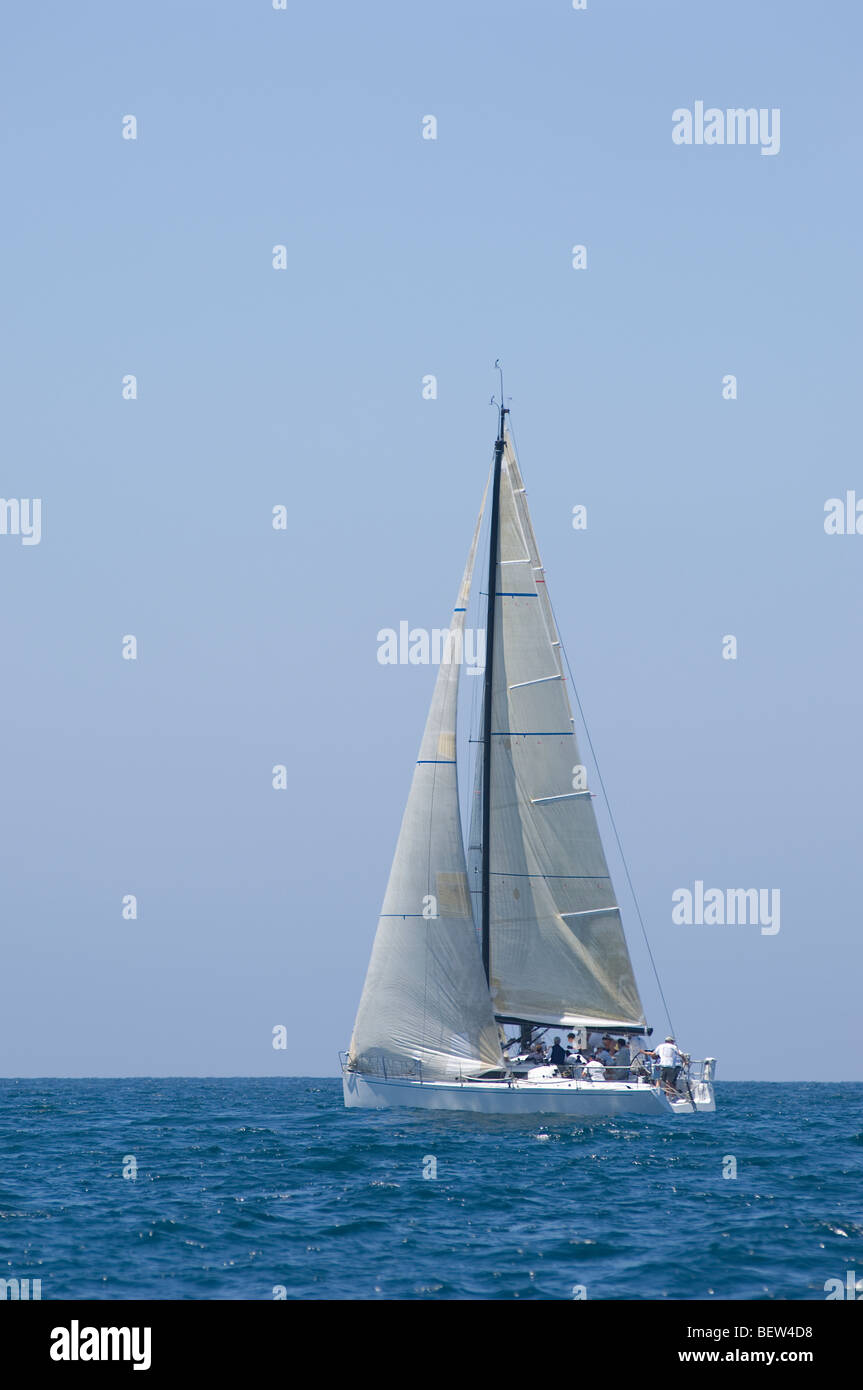 Yacht competes in team sailing event, California Stock Photo