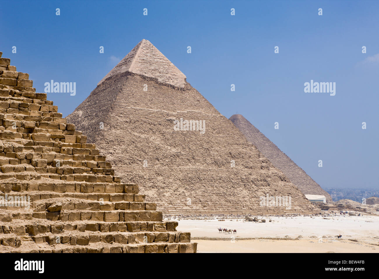 Pyramids of Giza, Cairo, Egypt Stock Photo