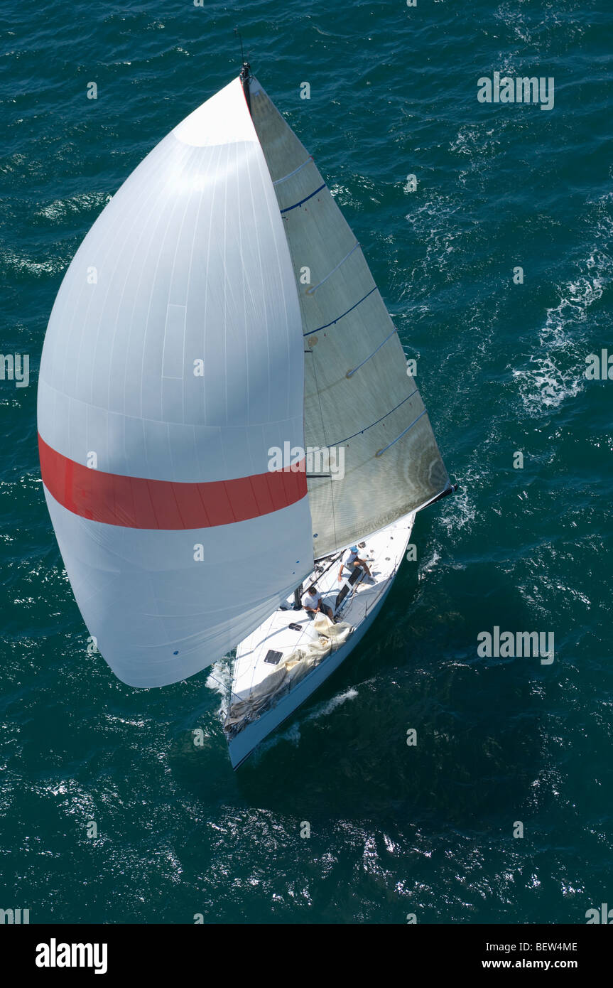 Yacht competes in team sailing event, California Stock Photo