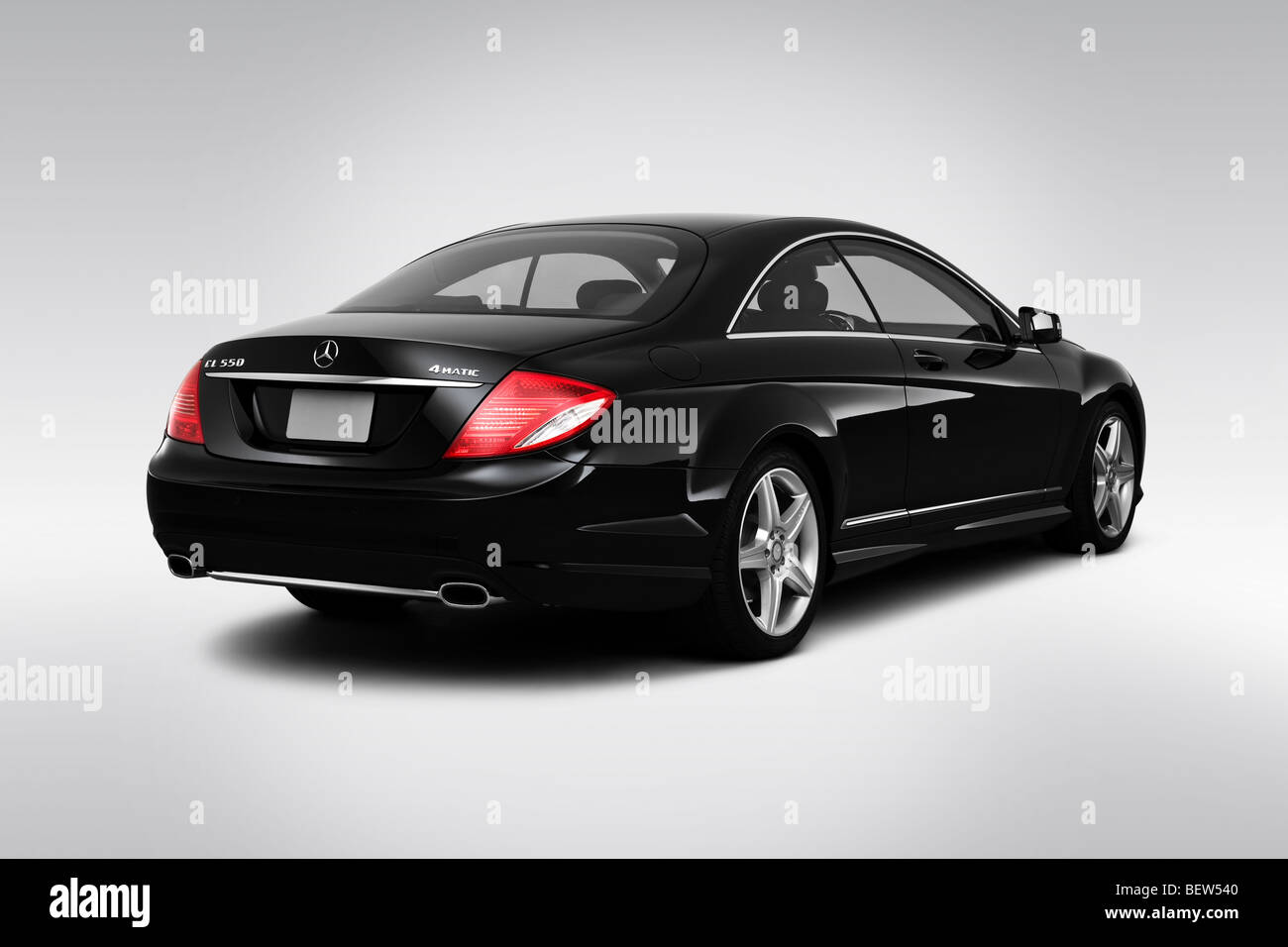 2010 Mercedes-Benz CL-Class CL550 in Black - Rear angle view Stock Photo