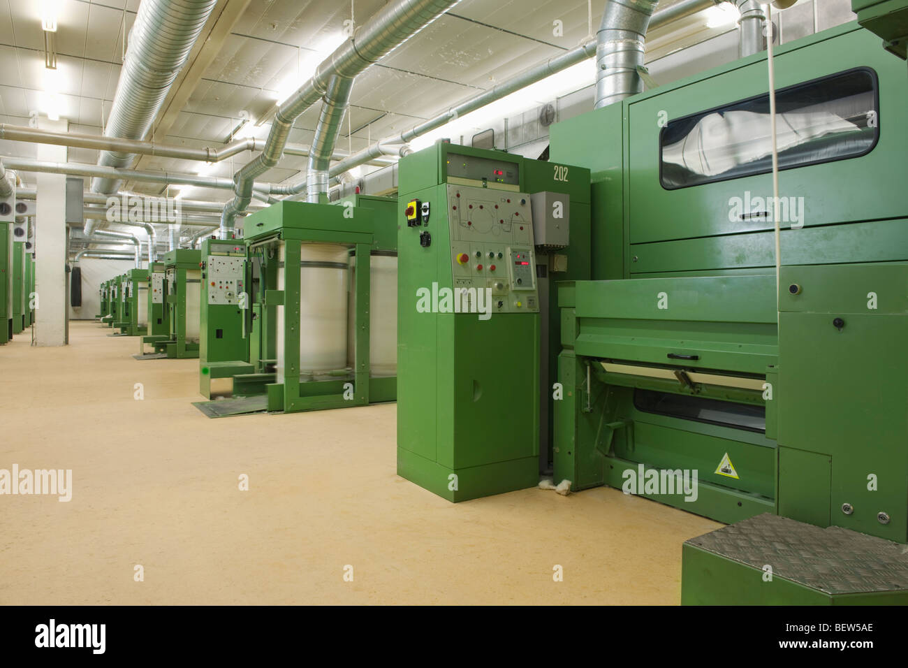 Spinning factory machinery Stock Photo Alamy