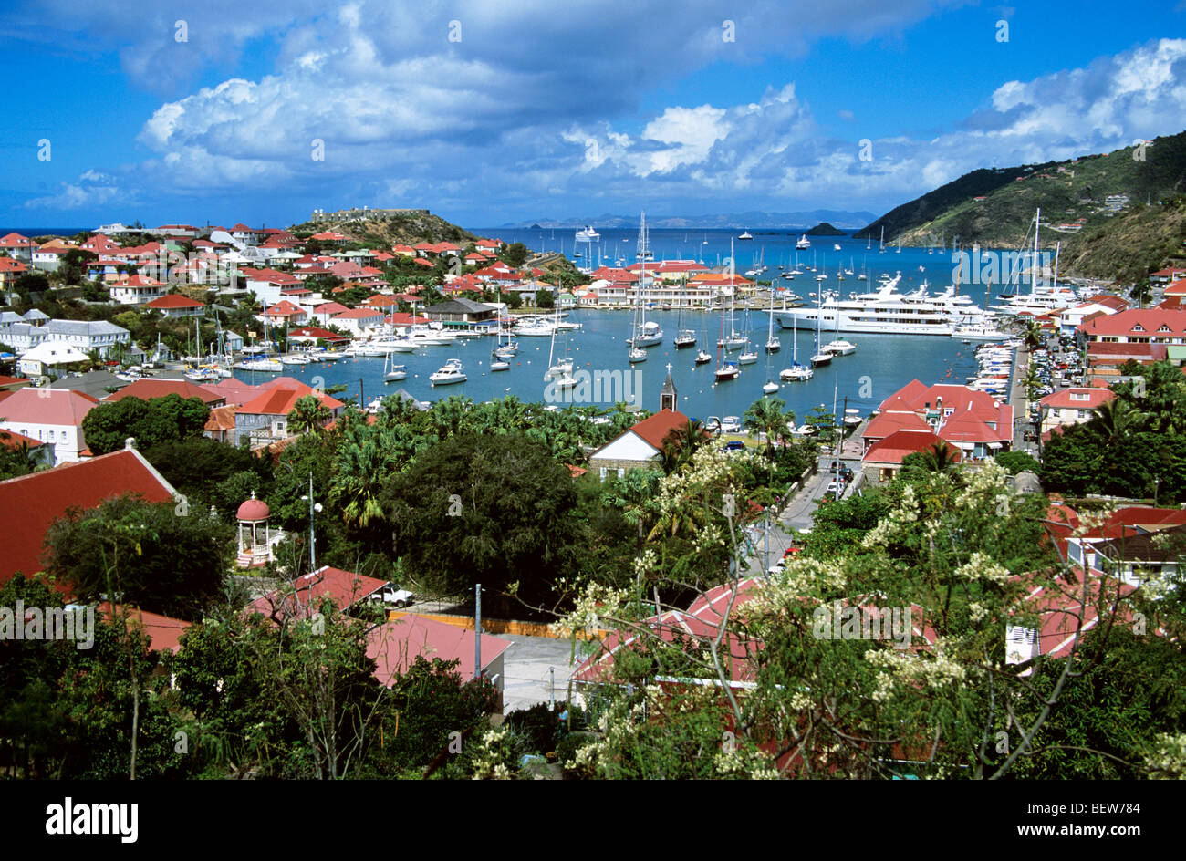 Overlooking the picturesque harbour at Gustavia, the main town on the ...